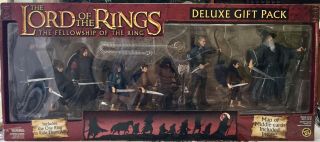 Toybiz Lord Of The Rings Fellowship Deluxe Gift Pack 9 Action Figures Plus Ring