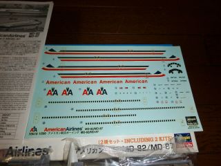 1/200 AMERICAN AIRLINES MD - 82 & MD - 87 Two Models by HASEGAWA 10618 2000 RELEASE 3