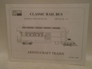 ARISTO - CRAFT G SCALE 83100 D&RGW CLASSIC RAIL BUS POWERED 7