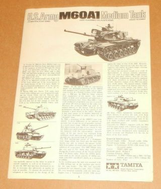 Tamiya 1/35 Scale U.  S.  Army M60A1 Medium Tank Plastic Model Military Tank Kit 6