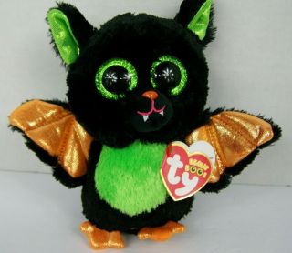 Ty Beanie Boos Beastie The Bat Halloween 6 Inch 2017 Green Black With Tags