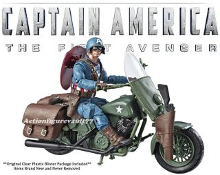 2019 Marvel Legends 6 " Avengers Wwii Captain America W/ Motorcycle No Box