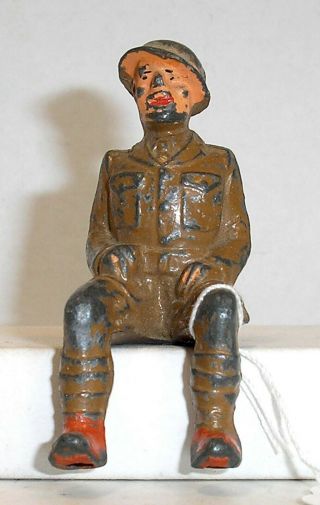 Vintage Dimestore Figures - Manoil 53 Soldier Sitting (m83)