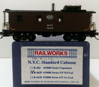 Ho Brass Factory Painted York Central Caboose By Railworks,  R - 462p