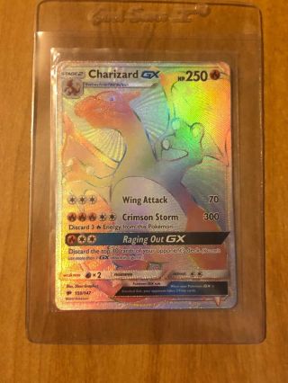 Charizard Gx 150/147 Secret Hyper Rainbow Rare - Pokemon Nm/mint Burning Shadows