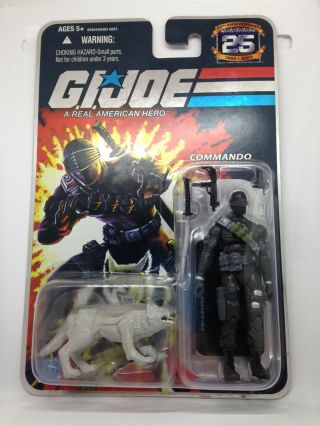 G.  I.  Joe 25th Anniversary Series Commando Snake Eyes Figure W/ Gray Timber 2007