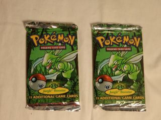 Two (2) Pokemon Jungle Booster (1st Edition) Card Packs - No Weighing Here