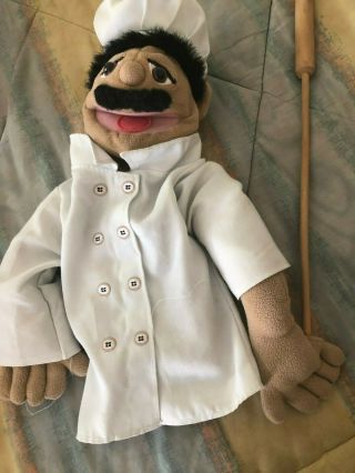 Melissa And Doug Chef Hand Puppet Detachable Rod Cook Alfredo Al Dente 15”