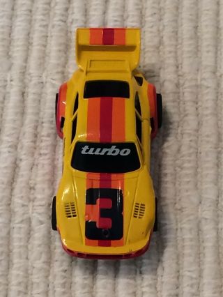 Vintage Slot Car Tyco Ho Slot Car Porsche 935 Turbo 3 Yellow Runs