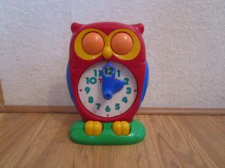 1990 Tomy Owl - Learn To Tell Time Educational Toy Clock - Great