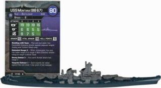 War At Sea Miniatures 1x X1 Uss Montana Surface Action Nm With Card