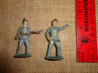 Vintage Lead Toy Soldiers Gray Uniform X 2 Maker Unknown