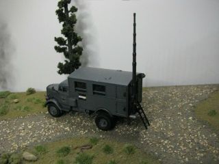 Custom Wwii German Army Opel Blitz Radio Truck,  Herpa / Roco Minitanks,  Ho Scale