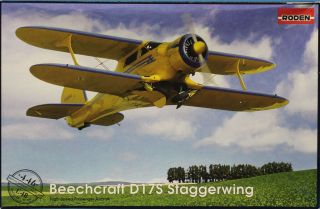 Roden 1:48 Beechcraft D17s Staggerwing High - Speed Passenger Model Kit 446u