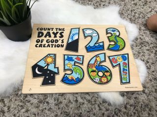 Baby Table Puzzle Numbers Wood Count The Days Of God 