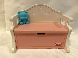 Little Tikes Grand Mansion Dollhouse Pink Toy Box W/blue Bear