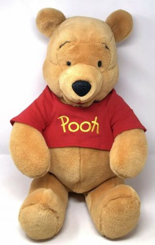 Disney Plush 26  Large Winnie The Pooh Bear Red Red Shirt Stuffed Animal Toy Xl