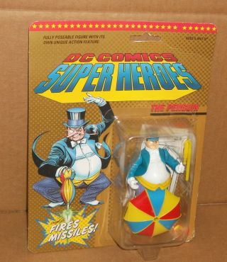 1989 Toybiz Dc Comics Heroes The Penguin W/small Shooting Missile Moc