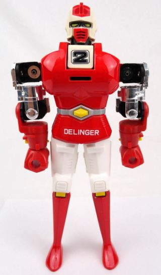Popy Bandai Godaikin Gardian Delinger Red Die Cast Metal Robot Japan Gb - 10