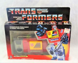 Transformers G1 1985 Autobot Blaster Complete W/ Box And Bubble