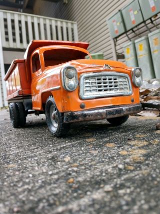 Vintage Tru - Scale Toy Pressed Steel International Harvester Dump Truck