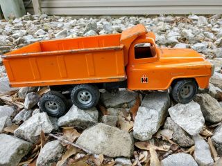 VINTAGE Tru - Scale Toy Pressed Steel International Harvester Dump Truck 3