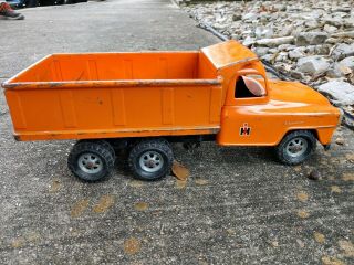 VINTAGE Tru - Scale Toy Pressed Steel International Harvester Dump Truck 6