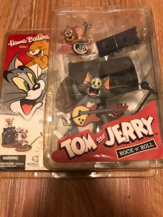 Tom And Jerry " Rock N Roll " Mcfarlane Hanna Barbera Action Figure Case Fresh