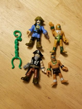 Fisher - Price Imaginext Billy Bones Captain Hook Blue And 2 Native Hunters