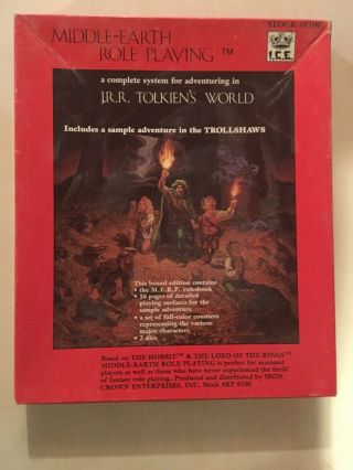 Middle Earth Ice Role Playing Boxed Set 1984 1st Edition