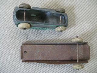 Two Vintage Barclay Toy Car Carrier Auto Transports w/ 3 cars 6