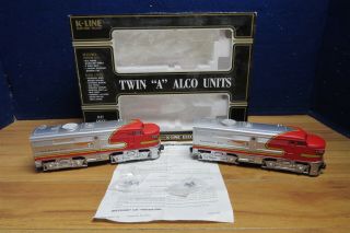 K - Line K2126 & K2128 Santa Fe War Bonnet Twin Alcos Aa Set 581373