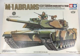 Tamiya Mm - 224a Us Main Battle Tank M - 1 Abrams 1/35 Scale Model Kit Complete