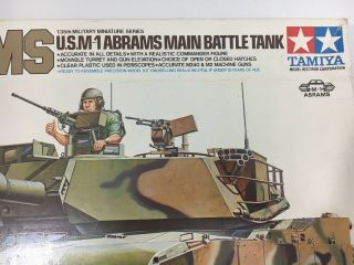 Tamiya MM - 224A US Main Battle Tank M - 1 Abrams 1/35 Scale Model Kit Complete 2