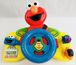 Sesame Street Giggle N Go Driver Elmo Steering Wheel Toy Talking Mattel 2006