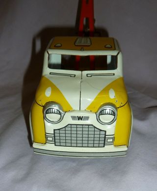 VINTAGE WYANDOTTE TOY YELLOW & WHITE TOWING SERVICE TRUCK - PRESSED STEEL 6