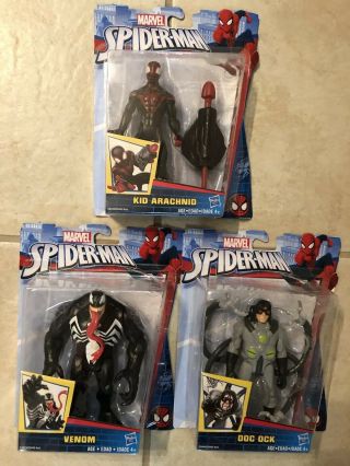 Marvel Spider - Man 6 Inch Set Of 3 Doc Ock Venom Kid Arachnid Vhtf