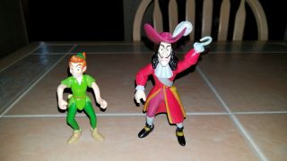 1993 Mattel Disney Peter Pan And Captain Hook Action Figure Set Of 2