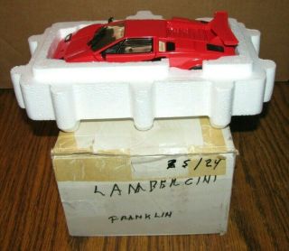 Franklin Precision 1985 Lamborghini Countach 5000s 1:24 Die Cast Car Red