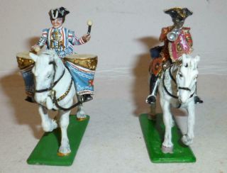 TWO PMD LTD WHITE METAL MOUNTED MILITARY BANDSMEN - 30mm - 1970 ' S? 3