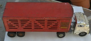 Vintage Structo Toys Structo Cattle Farms Livestock Cow Hauler Pressed Steel