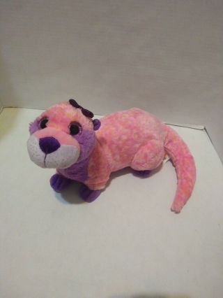 Euc K&m Wild Republic Pink Purple Sparkle Sea River Otter 14 " Plush Stuffed Toy
