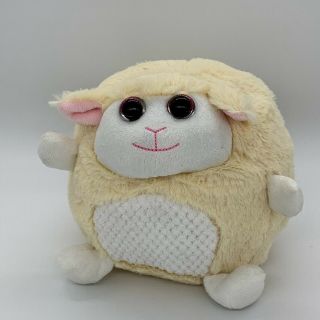 Hugfun Cream Round Sheep Lamb Plush Pink Glitter Eyes