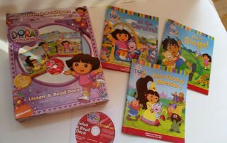 Dora The Explorer Listen Read Dora 3 Books And Cd Story Book Set Nickelodeon