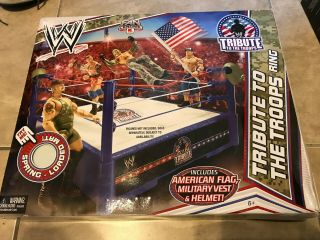 Wwe Tribute To The Troops Wrestling Ring Playset W/ Spring - Loaded Mat