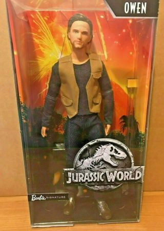 Jurassic World Owen Barbie,  Doll Stand And Certificate Of Authenticity