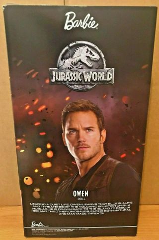 JURASSIC WORLD Owen Barbie,  Doll stand and Certificate of authenticity 5