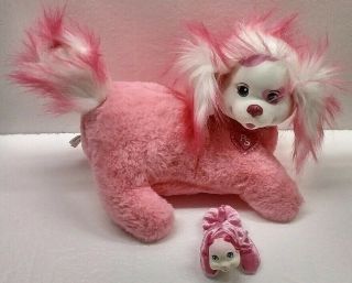 2018 Just Play Puppy Surprise Plush Pink & White Mom Mommy Dog W/ Pup Baby Puppy