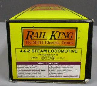 MTH 30 - 1115 - 1 Pennsylvania 4 - 6 - 2 K4 Steam Loco w/PS1 EX/Box 7
