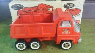 Vintage 1970 Tonka Toys Orange Gas Turbine Hydraulic Dump Truck 2585